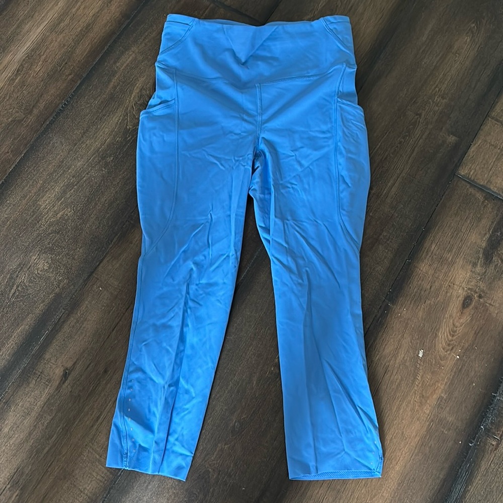 lululemon fast and free blue capri